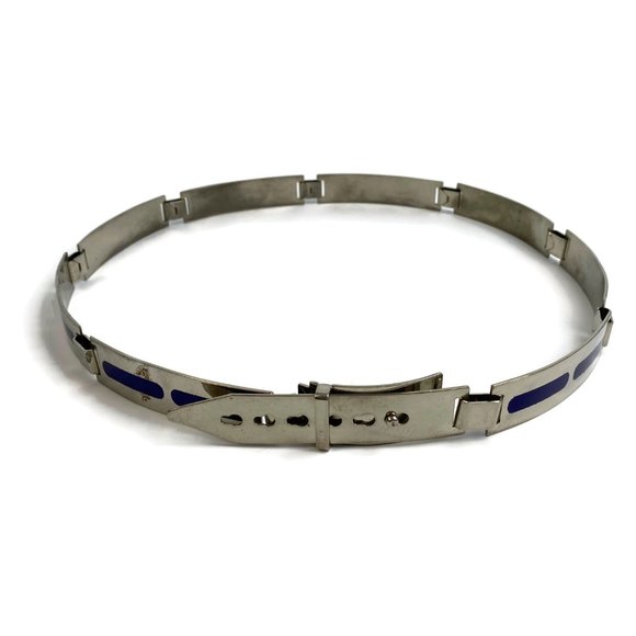 Mid Century Silver Italian Belt Made in Italy - Picture 2 of 8